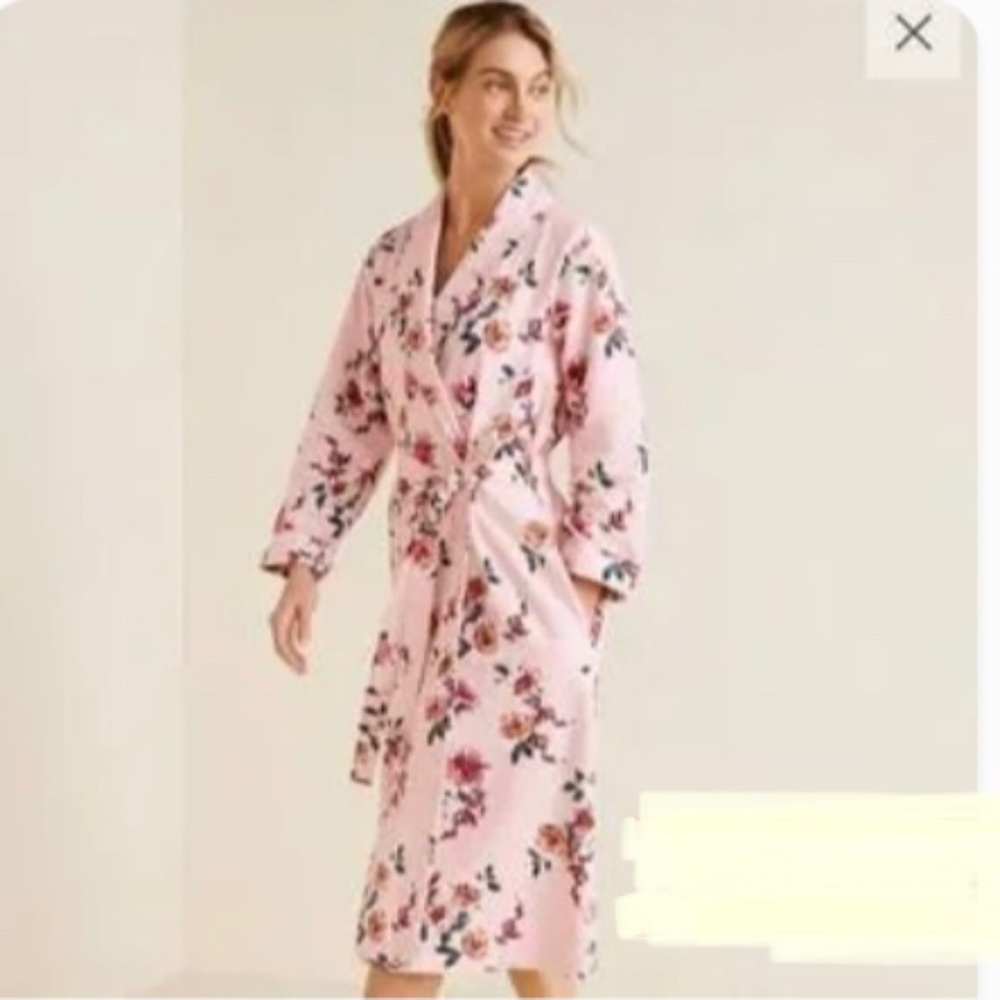 NWT Garnet Hill Organic Cotton Heritage Flannel Robe